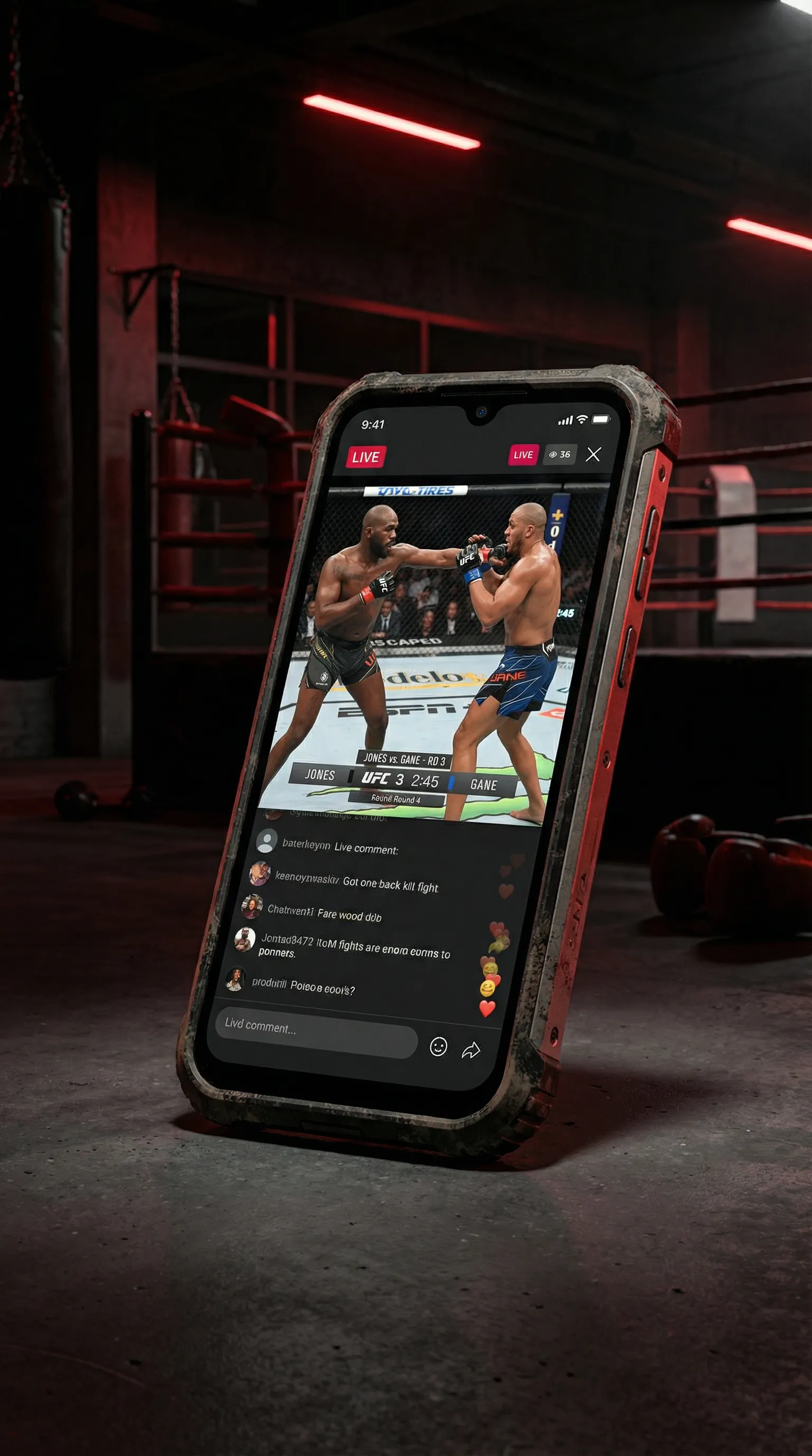 每日大赛 APP格斗直播界面展示